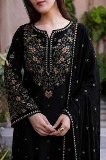 SNS- HIGHLY RECOMMENDED Fully Embroidered Lawn Suit With Embroidered Bamber Chiffon Dupatta
