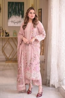SNS-Lawn Unstitched Embroidered 3pc Suit With Lawn Embroidered Dupatta